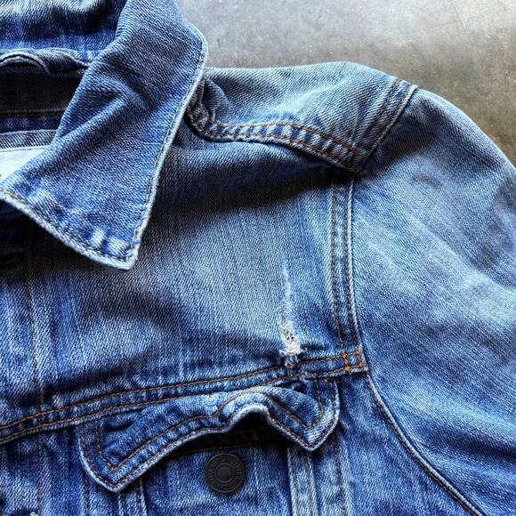 Vintage Style Abercrombie Faded Denim Jean Jacket - Picture 4 of 5